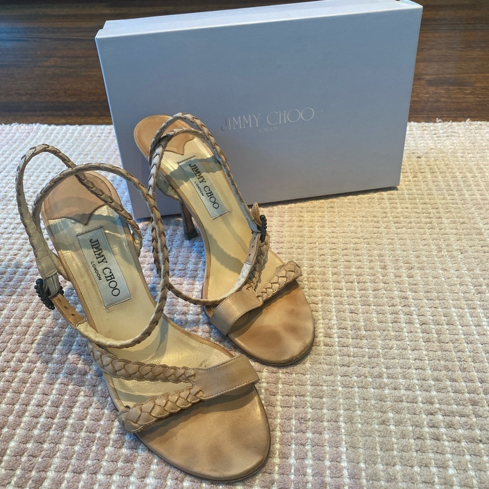Jimmy Choo ankle-wrap braided sandals